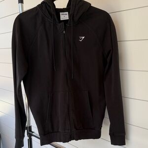 Gymshark Black Full-Zip Hooded Sweatshirt